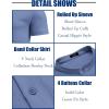 imageCOOFANDY Mens Casual Henley Shirt Band Collar Short Sleeve Shirt Summer Beach Hippie TShirtDark Blue