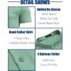 imageCOOFANDY Mens Casual Henley Shirt Band Collar Short Sleeve Shirt Summer Beach Hippie TShirtIce Green