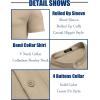 imageCOOFANDY Mens Casual Henley Shirt Band Collar Short Sleeve Shirt Summer Beach Hippie TShirtKhaki