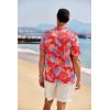 imageCOOFANDY Mens Casual Henley Shirt Band Collar Short Sleeve Shirt Summer Beach Hippie TShirtNational Flag Fireworks  Red White Blue