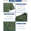 imageCOOFANDY Mens Casual Henley Shirt Band Collar Short Sleeve Shirt Summer Beach Hippie TShirtOlive Green