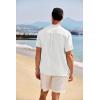 imageCOOFANDY Mens Casual Henley Shirt Band Collar Short Sleeve Shirt Summer Beach Hippie TShirtWhite