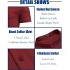 imageCOOFANDY Mens Casual Henley Shirt Band Collar Short Sleeve Shirt Summer Beach Hippie TShirtWine Red