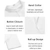 imageCOOFANDY Mens Casual Henley Shirt Short Sleeve Band Collar Linen Shirt Summer Beach Hippie TShirtsAwhite