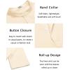 imageCOOFANDY Mens Casual Henley Shirt Short Sleeve Band Collar Linen Shirt Summer Beach Hippie TShirtsBeige