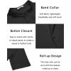 imageCOOFANDY Mens Casual Henley Shirt Short Sleeve Band Collar Linen Shirt Summer Beach Hippie TShirtsBlack