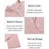 imageCOOFANDY Mens Casual Henley Shirt Short Sleeve Band Collar Linen Shirt Summer Beach Hippie TShirtsPink