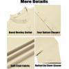 imageCOOFANDY Mens Casual Henley Shirt Short Sleeve Band Collar Shirt Summer Beach Hippie Vacation T Shirt with ButtonBeige