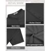 imageCOOFANDY Mens Casual Henley Shirt Short Sleeve Linen Shirt Band Collar Summer Hippie Beach TShirtsBlack