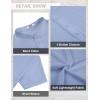 imageCOOFANDY Mens Casual Henley Shirt Short Sleeve Linen Shirt Band Collar Summer Hippie Beach TShirtsBlue