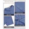 imageCOOFANDY Mens Casual Henley Shirt Short Sleeve Linen Shirt Band Collar Summer Hippie Beach TShirtsDenim Blue