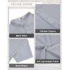 imageCOOFANDY Mens Casual Henley Shirt Short Sleeve Linen Shirt Band Collar Summer Hippie Beach TShirtsGrey