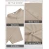 imageCOOFANDY Mens Casual Henley Shirt Short Sleeve Linen Shirt Band Collar Summer Hippie Beach TShirtsLight Khaki
