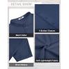 imageCOOFANDY Mens Casual Henley Shirt Short Sleeve Linen Shirt Band Collar Summer Hippie Beach TShirtsNavy Blue