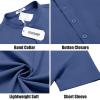 imageCOOFANDY Mens Casual Henley Shirts Band Collar Short Sleeve TShirts Summer Stylish Beach Hippie ShirtNavy Blue