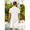 imageCOOFANDY Mens Casual Henley Shirts Band Collar Short Sleeve TShirts Summer Stylish Beach Hippie ShirtWhite