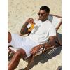 imageCOOFANDY Mens Casual Henley Shirts Short Sleeve Summer Beach TShirts Banded Collar Henleys Button Tee ShirtAll White