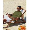 imageCOOFANDY Mens Casual Henley Shirts Short Sleeve Summer Beach TShirts Banded Collar Henleys Button Tee ShirtArmy Green