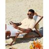 imageCOOFANDY Mens Casual Henley Shirts Short Sleeve Summer Beach TShirts Banded Collar Henleys Button Tee ShirtBeige