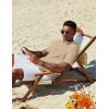 imageCOOFANDY Mens Casual Henley Shirts Short Sleeve Summer Beach TShirts Banded Collar Henleys Button Tee ShirtKhaki