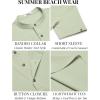 imageCOOFANDY Mens Casual Henley Shirts Short Sleeve Summer Beach TShirts Banded Collar Henleys Button Tee ShirtLight Green