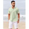imageCOOFANDY Mens Casual Henley Shirts Short Sleeve Summer Beach TShirts Banded Collar Henleys Button Tee ShirtLight Green