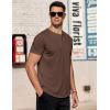 imageCOOFANDY Mens Casual Henley TShirts Summer Short Sleeve Cotton Shirts Basic Button Tee TopsBrown