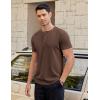 imageCOOFANDY Mens Casual Henley TShirts Summer Short Sleeve Cotton Shirts Basic Button Tee TopsBrown