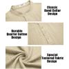 imageCOOFANDY Mens Casual Henley Tee Shirt Band Collar Short Sleeve Summer Beach Hippie T ShirtsBeige