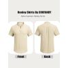 imageCOOFANDY Mens Casual Henley Tee Shirt Band Collar Short Sleeve Summer Beach Hippie T ShirtsBeige