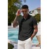 imageCOOFANDY Mens Casual Henley Tee Shirt Band Collar Short Sleeve Summer Beach Hippie T ShirtsBlack
