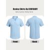 imageCOOFANDY Mens Casual Henley Tee Shirt Band Collar Short Sleeve Summer Beach Hippie T ShirtsClear Blue
