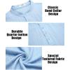 imageCOOFANDY Mens Casual Henley Tee Shirt Band Collar Short Sleeve Summer Beach Hippie T ShirtsClear Blue
