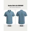 imageCOOFANDY Mens Casual Henley Tee Shirt Band Collar Short Sleeve Summer Beach Hippie T ShirtsDark Blue