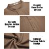 imageCOOFANDY Mens Casual Henley Tee Shirt Band Collar Short Sleeve Summer Beach Hippie T ShirtsKhaki