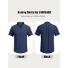 imageCOOFANDY Mens Casual Henley Tee Shirt Band Collar Short Sleeve Summer Beach Hippie T ShirtsNavy Blue