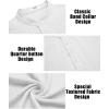 imageCOOFANDY Mens Casual Henley Tee Shirt Band Collar Short Sleeve Summer Beach Hippie T ShirtsWhite