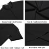 imageCOOFANDY Mens Casual Linen Henley Shirts Short Sleeve Band Collar Summer Beach Vacation TShirtsBlack