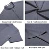 imageCOOFANDY Mens Casual Linen Henley Shirts Short Sleeve Band Collar Summer Beach Vacation TShirtsDark Heather Blue