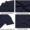 imageCOOFANDY Mens Casual Linen Henley Shirts Short Sleeve Band Collar Summer Beach Vacation TShirtsNavy Blue