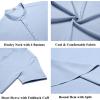 imageCOOFANDY Mens Casual Linen Henley Shirts Short Sleeve Band Collar Summer Beach Vacation TShirtsSolid Light Blue