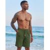 imageCOOFANDY Mens Casual Linen Shorts Elastic Waist Drawstring Loose Fit Summer Beach Vacation Shorts with PocketsArmy Green