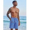 imageCOOFANDY Mens Casual Linen Shorts Elastic Waist Drawstring Loose Fit Summer Beach Vacation Shorts with PocketsBlue
