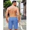 imageCOOFANDY Mens Casual Linen Shorts Elastic Waist Drawstring Loose Fit Summer Beach Vacation Shorts with PocketsBlue