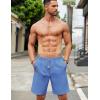 imageCOOFANDY Mens Casual Linen Shorts Elastic Waist Drawstring Loose Fit Summer Beach Vacation Shorts with PocketsBlue