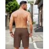 imageCOOFANDY Mens Casual Linen Shorts Elastic Waist Drawstring Loose Fit Summer Beach Vacation Shorts with PocketsBrown