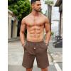 imageCOOFANDY Mens Casual Linen Shorts Elastic Waist Drawstring Loose Fit Summer Beach Vacation Shorts with PocketsBrown