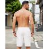 imageCOOFANDY Mens Casual Linen Shorts Elastic Waist Drawstring Loose Fit Summer Beach Vacation Shorts with PocketsZ WhiteBlack