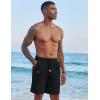 imageCOOFANDY Mens Casual Linen Shorts Elastic Waist Drawstring Loose Fit Summer Beach Vacation Shorts with PocketsZ WhiteBlack