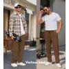 imageCOOFANDY Mens Casual Pants Waffle Knit Yoga Pants Lightweight Sweatpants Open Bottom Lounge TrousersBrown